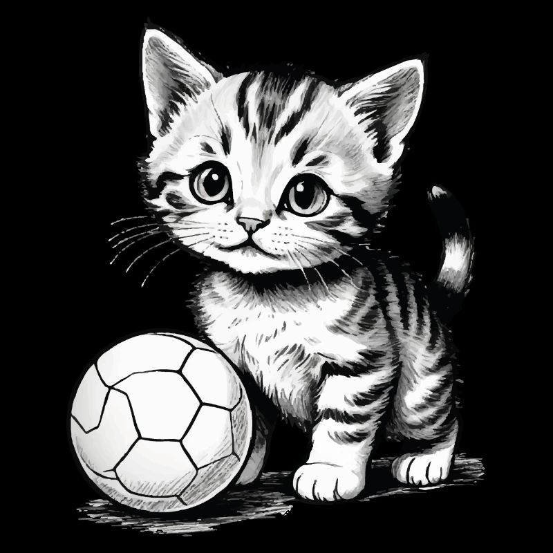 Kätzchen mit Ball
