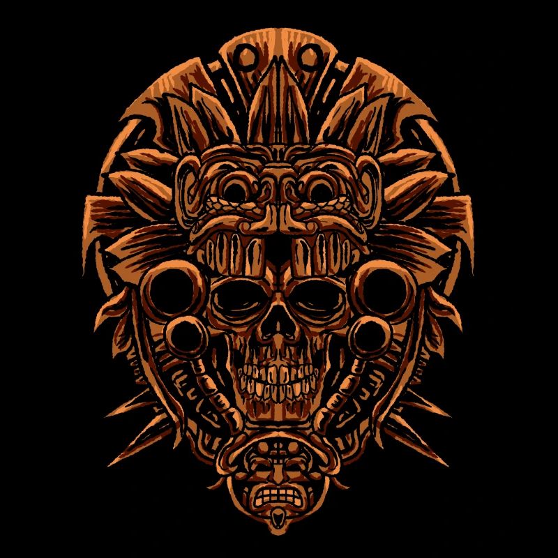 Aztec Aztecan Era Skull Gift