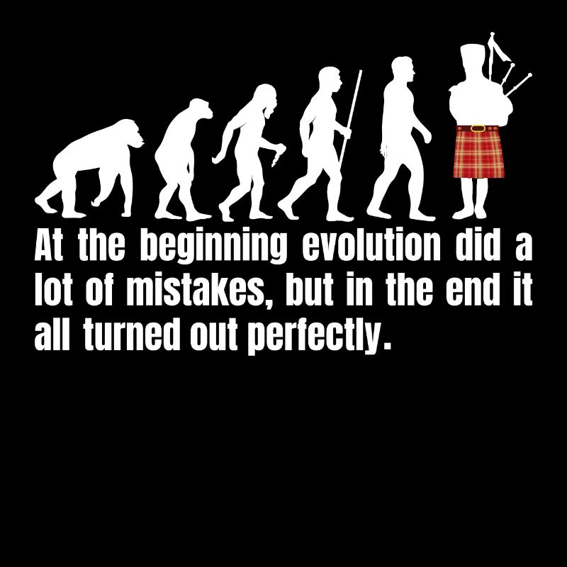 T-shirt drôle de Darwin sur l'évolution du kilt