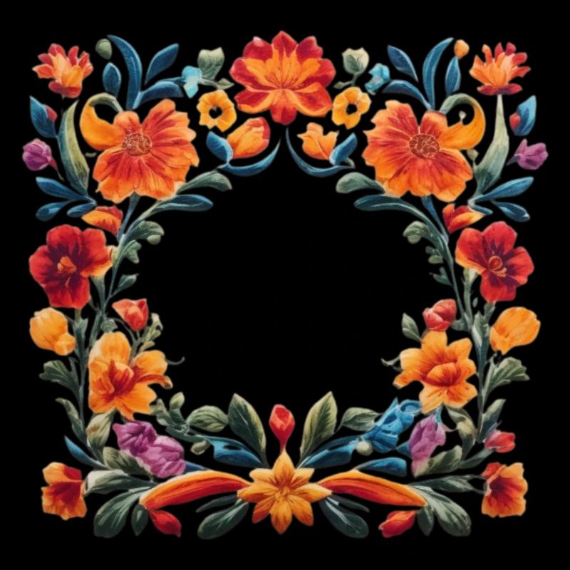 colorful floral pattern inspired by Spanish art