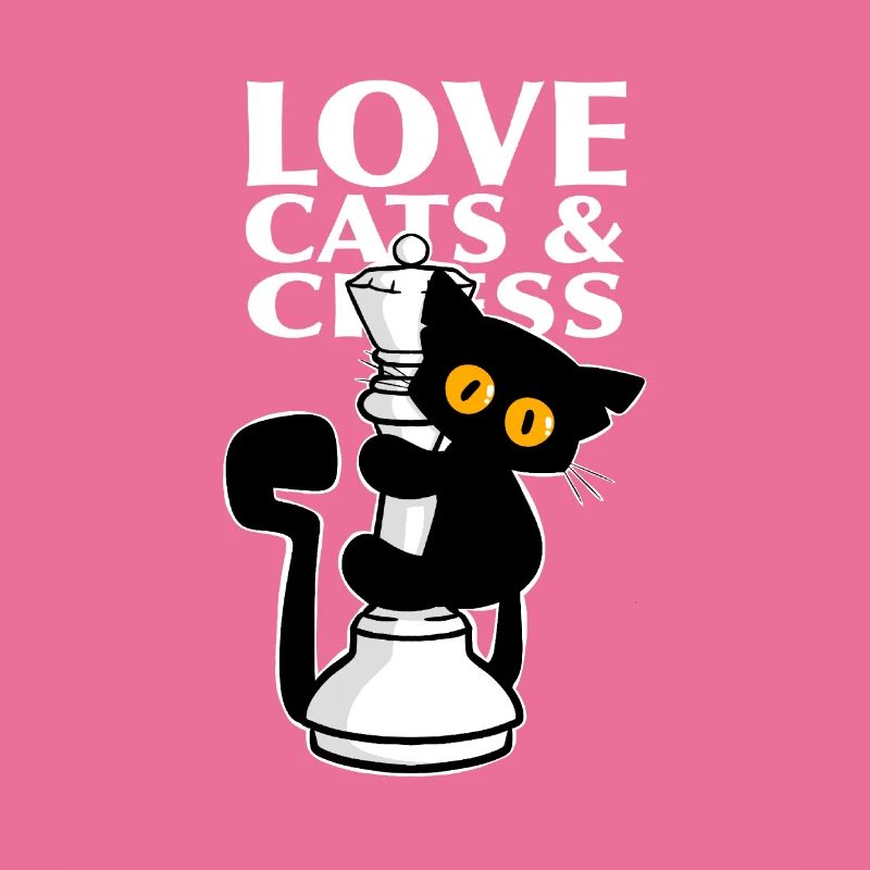 Cute black cat, climbs on checkers from chess