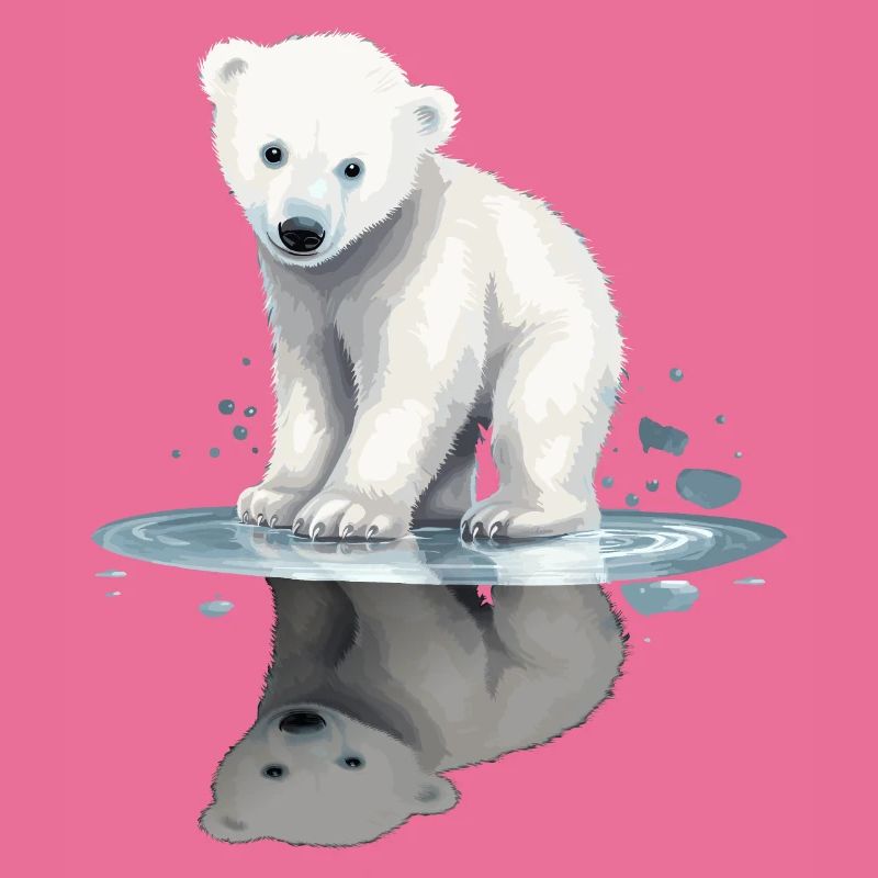 Polar Bear Baby Polar Bear Reflection