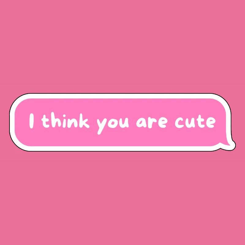Je pense que tu es mignon - Conception de bulle rose