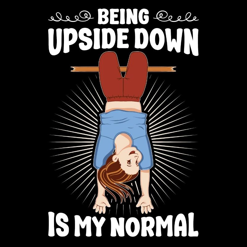 Gymnast on the bar - upside down is normal