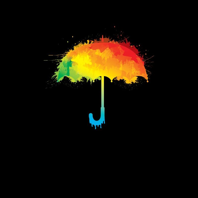 Bunter Regenschirm Regenbogen Farben Umbrella