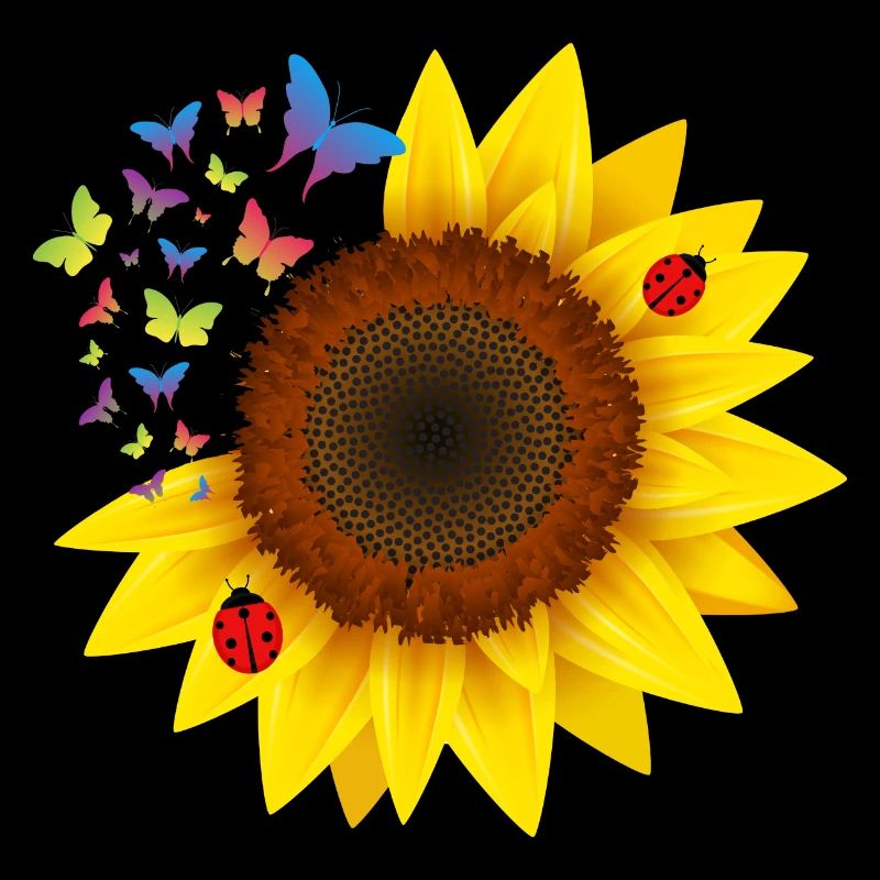 Sunflower Ladybug Butterflies