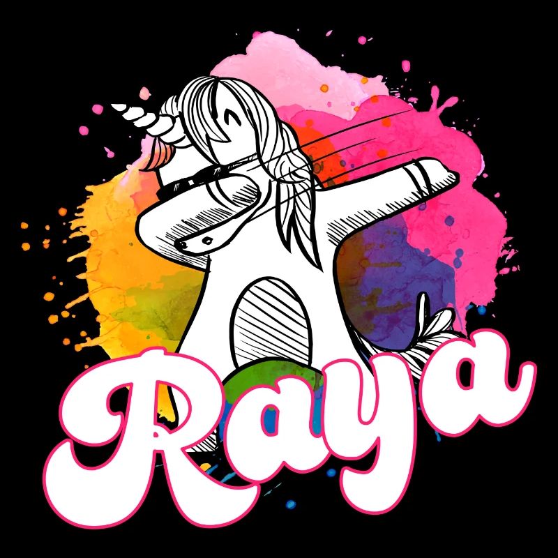 RAYA - Schöner Name mit dabbing Einhorn