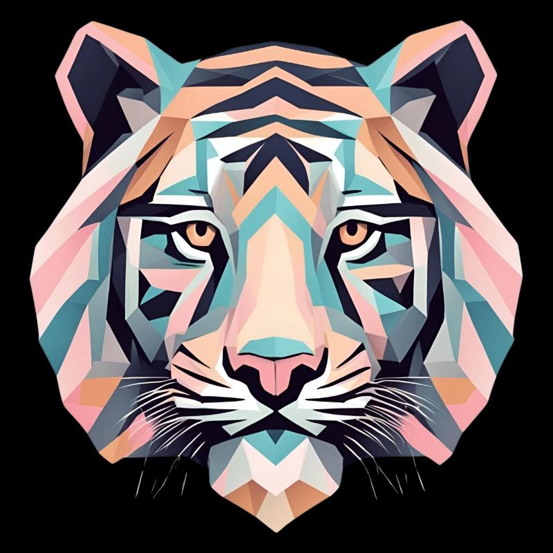 Geometric Tiger Geschenk Geometrisch