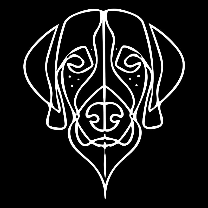 Tête de chien élégante (blanc)