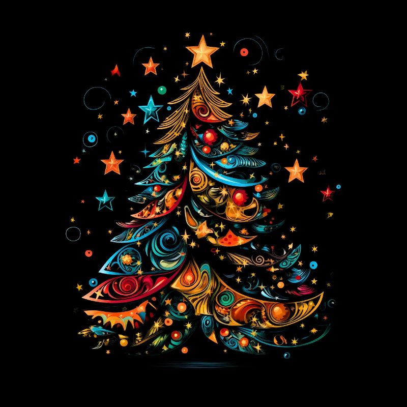 Yuletide Bliss! Vibrant Pop Art Christmas Tree Tee