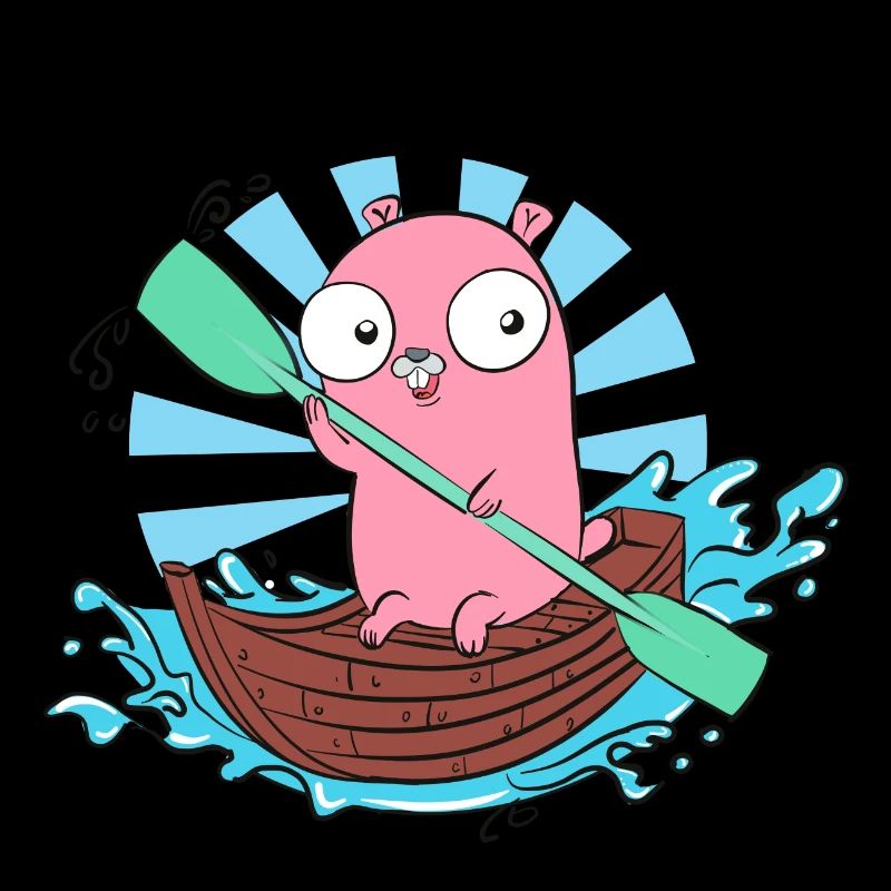 GoLang Gopher Bootspaddel