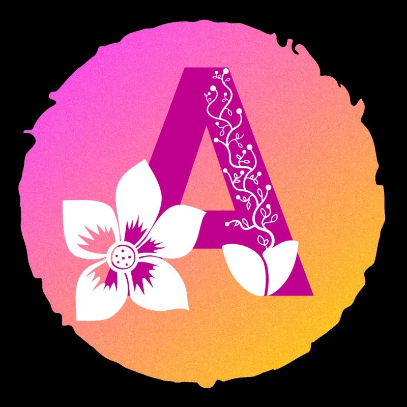 Buchstabe A florales Muster