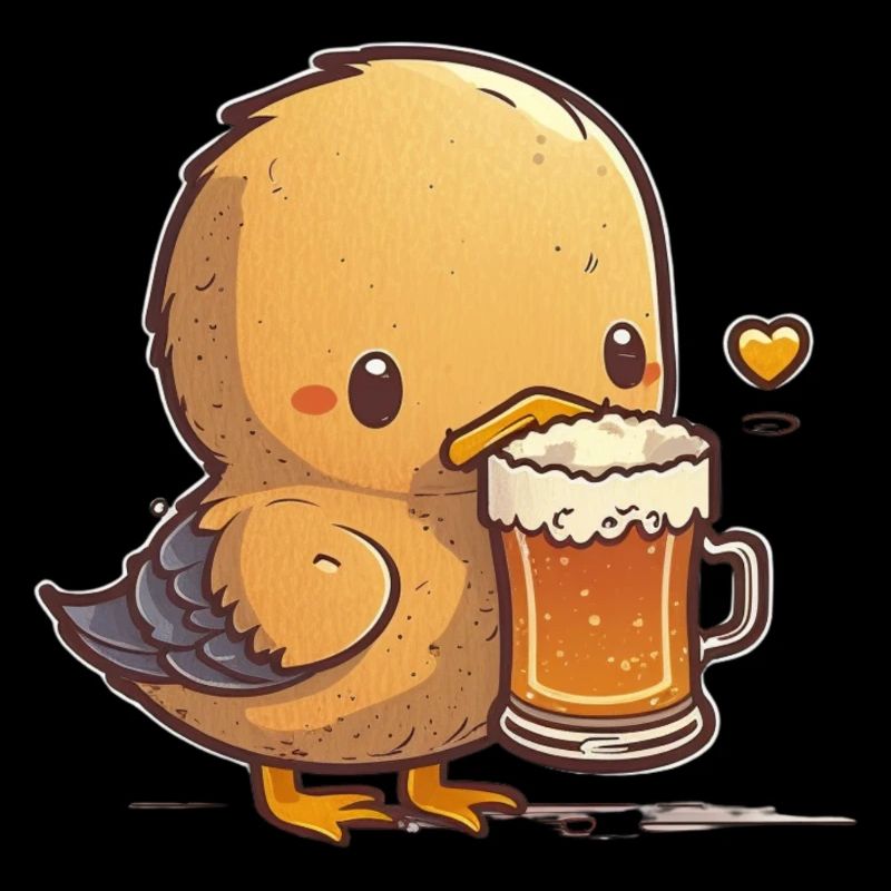 Süßes Baby Entchen mit Bier. Biershirt