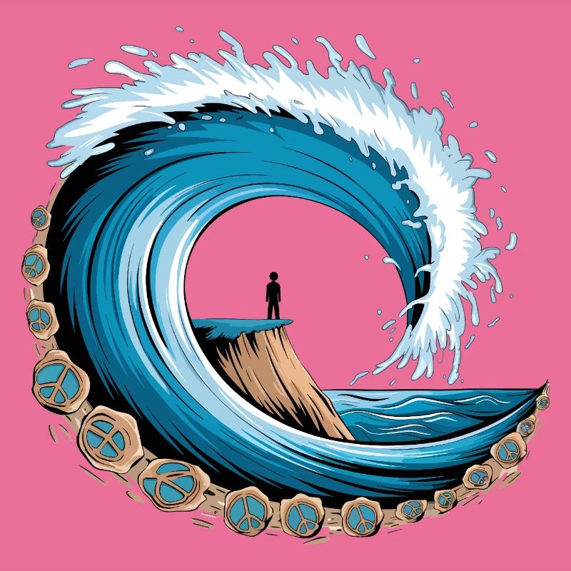 Vague océanique paisible avec vibrations de surf