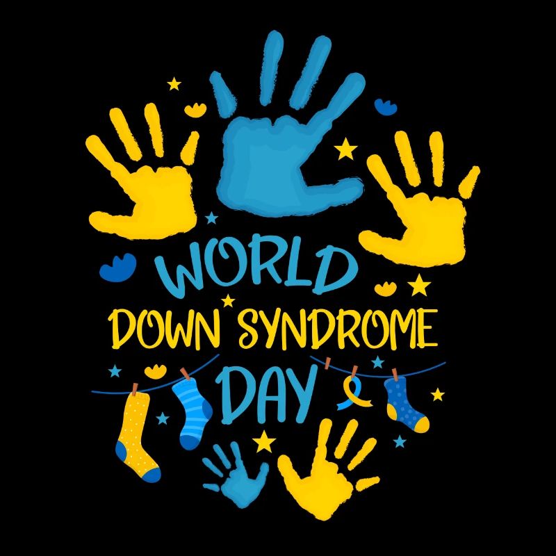 Journée mondiale du syndrome de Down Empreinte de main