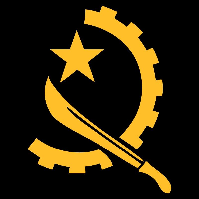 machete and star angola flag symbol