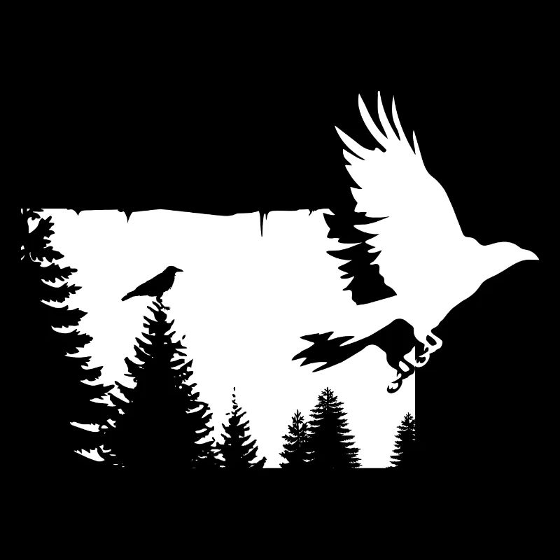 Krähe im Baum 2 - Shirt - Geschenk