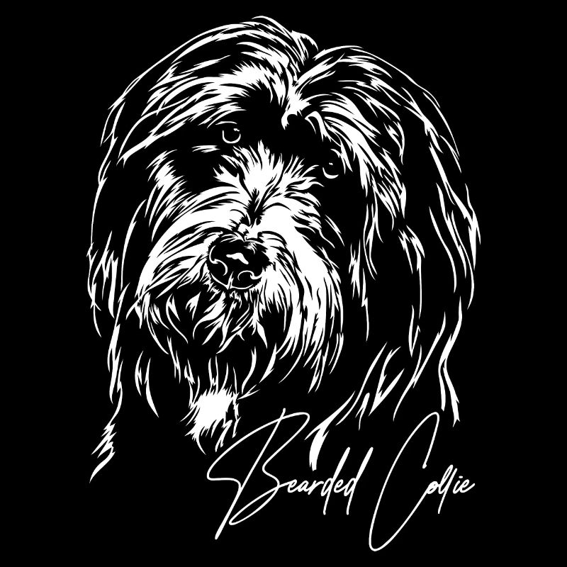 BEARDED COLLIE Hund Hunde Portrait Wilsigns