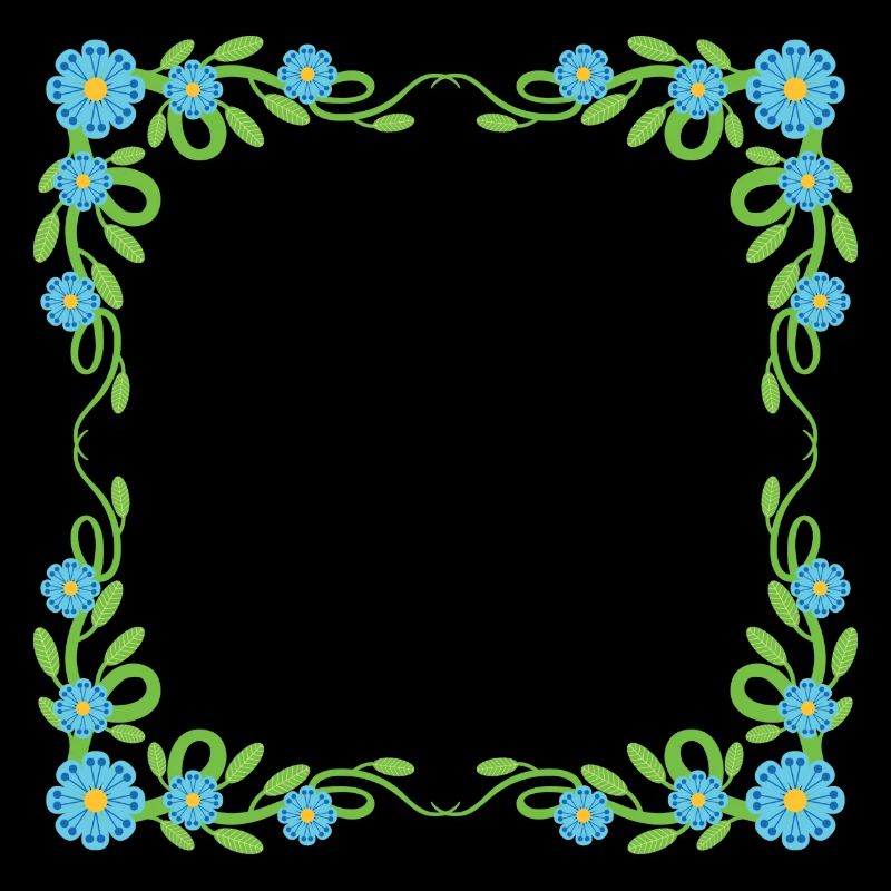 Flowers wreath frame