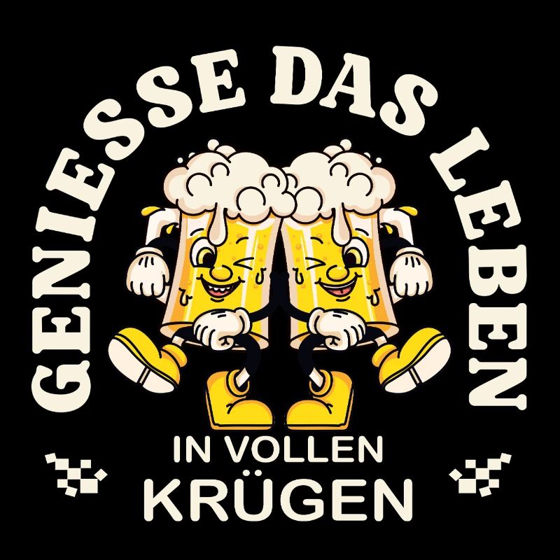 Genieße das Leben – Bierkrug Retro Spruch