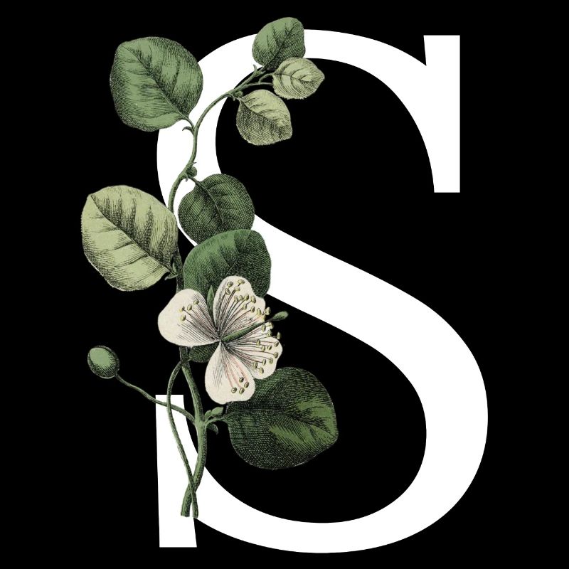 Grüner botanischer Buchstabe S