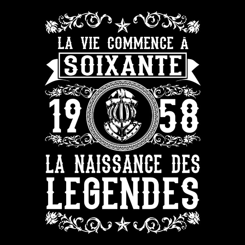 1958 60 60th ans Légendes Anniversaire cadeau