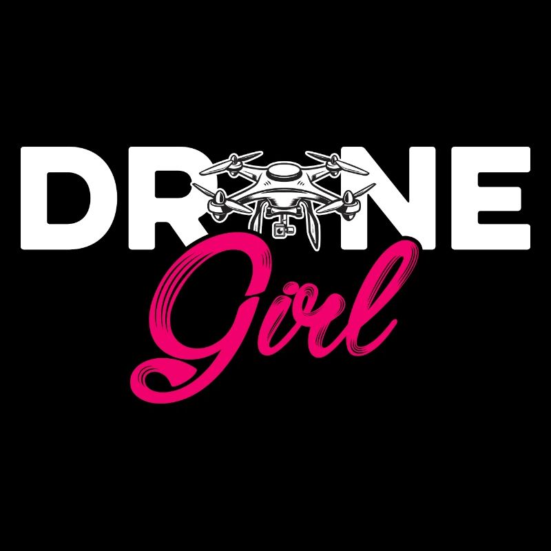 Drone Girl Graphic Drone Flying Quadcopter Pilot R