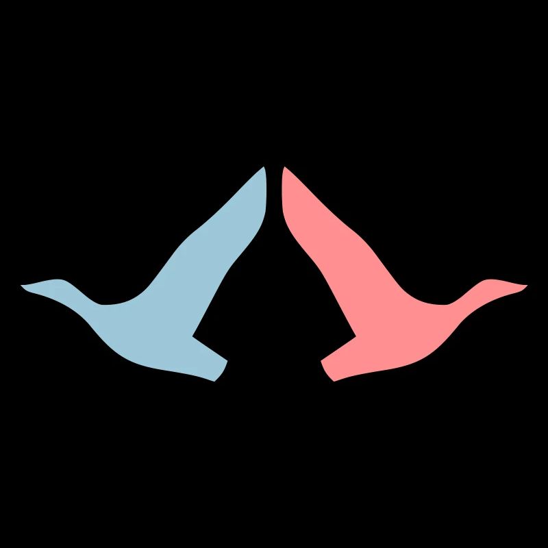 ★ Design colors changeable ★ Two birds in flight