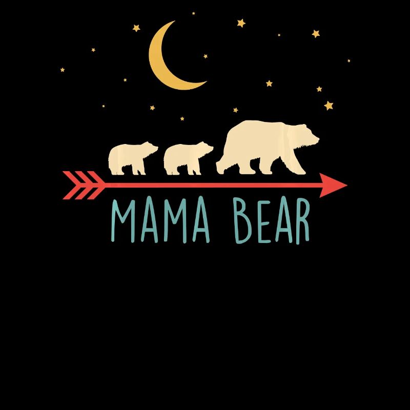 Retro Mama Bear with 2 Cubs