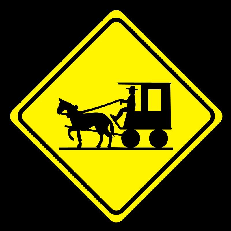 Attention - chariot tiré par des chevaux - 2