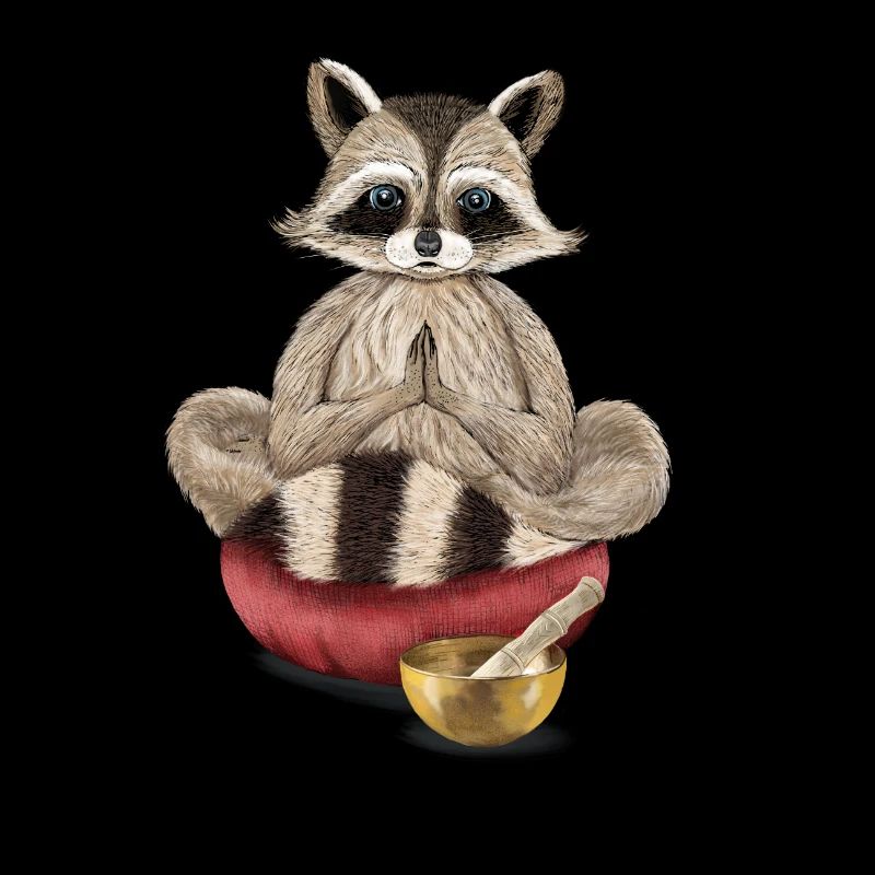 meditating raccoon