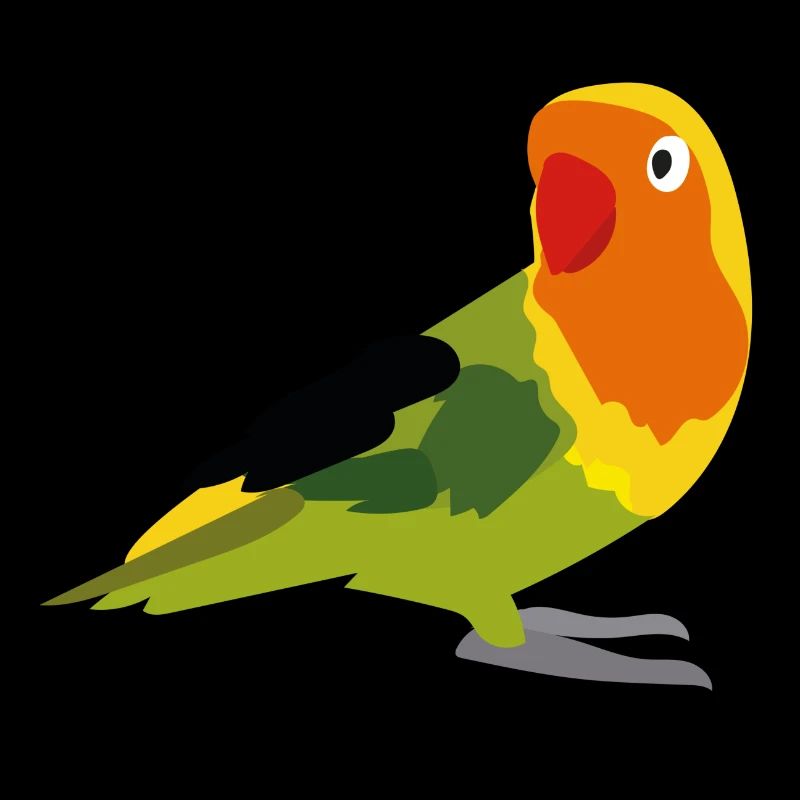 Perroquet jaune, vert et orange