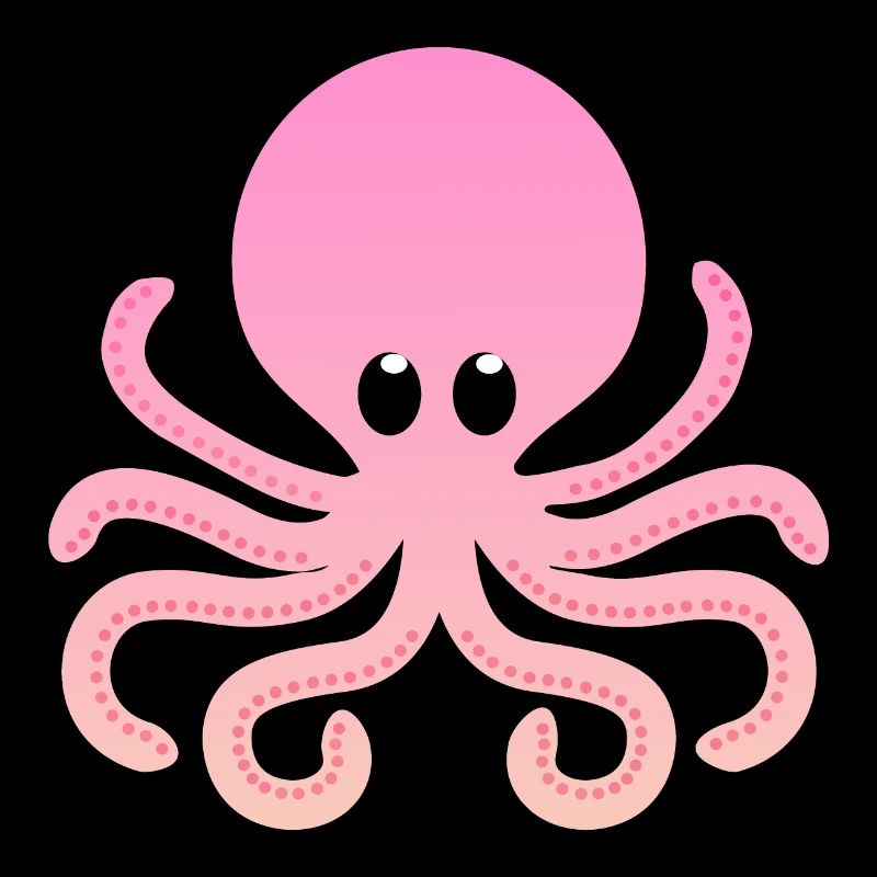 Sunrise Pink Orange Ombre Octopus