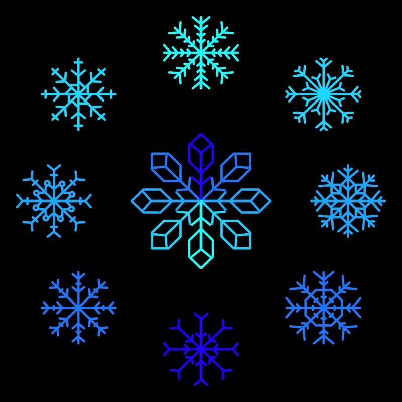 Snowflakes. Winter joy. Ice crystals. Snow