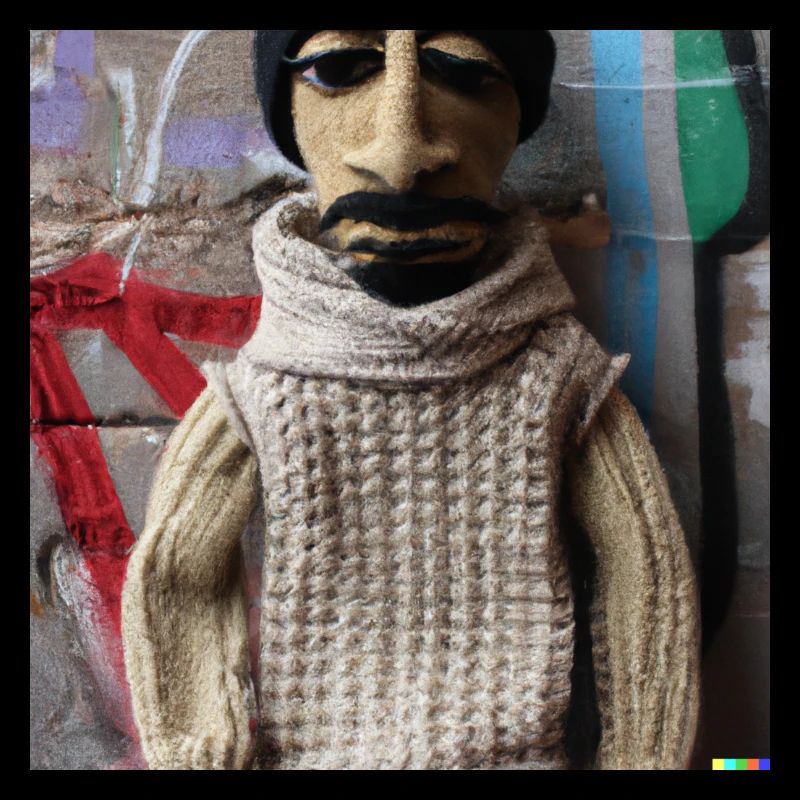 puppet knitted out of wool