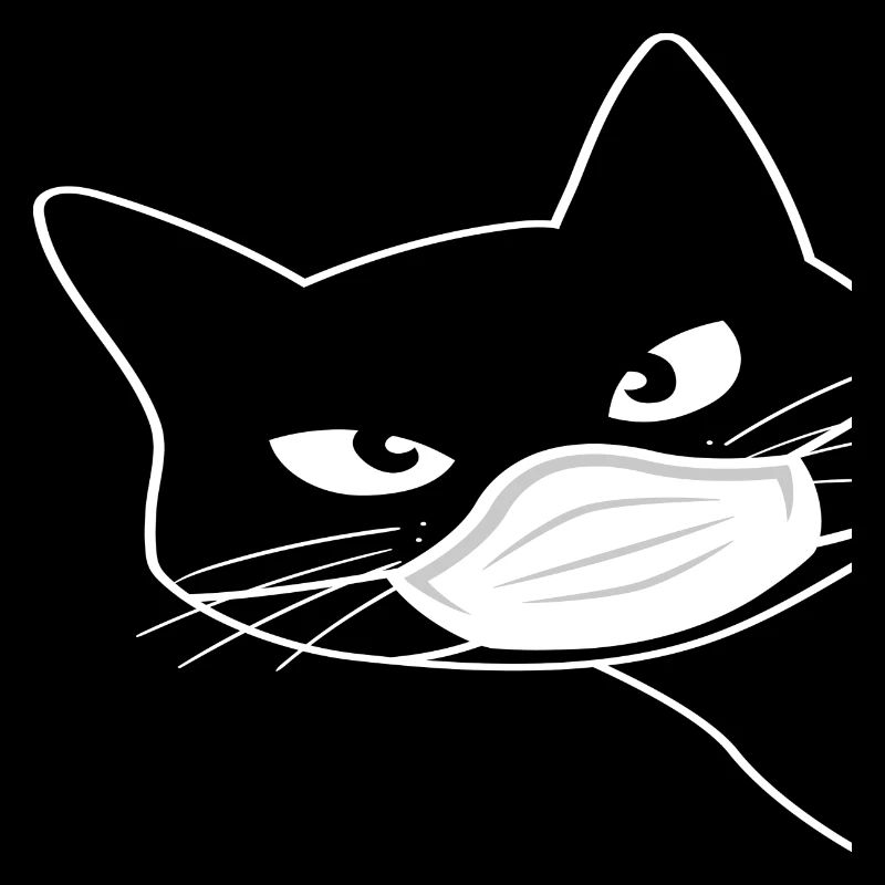 Süsse Katze mit Mundschutz