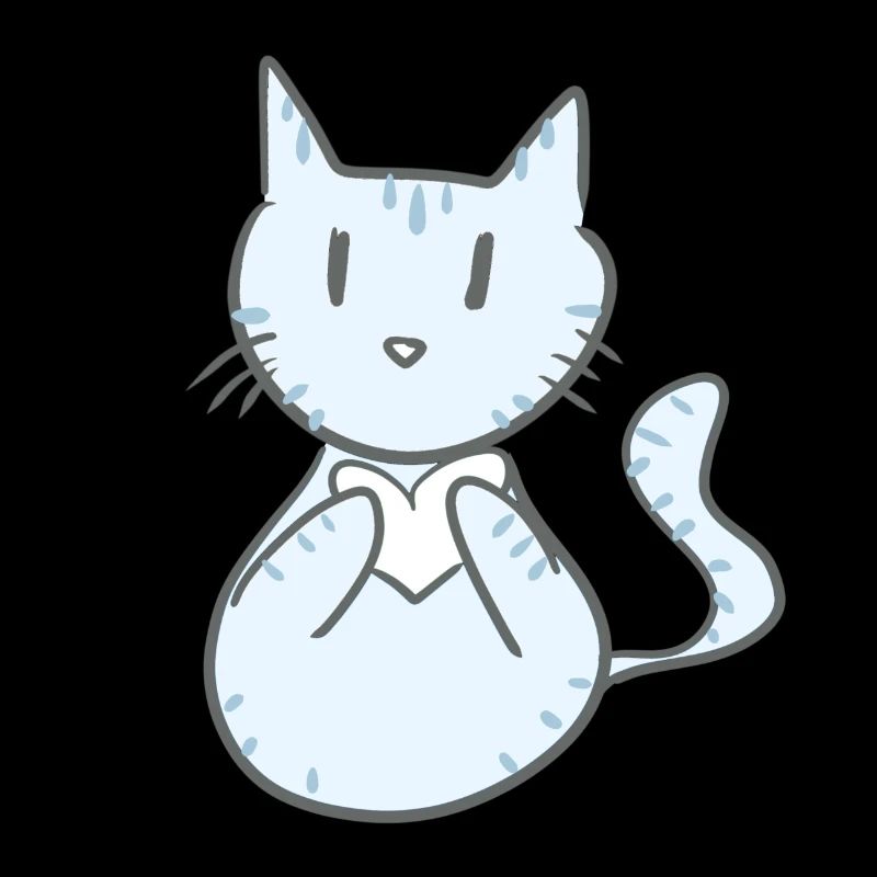 blaue katze herz symbol tier
