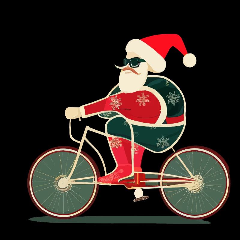ugly christmas nerd on a bicycle