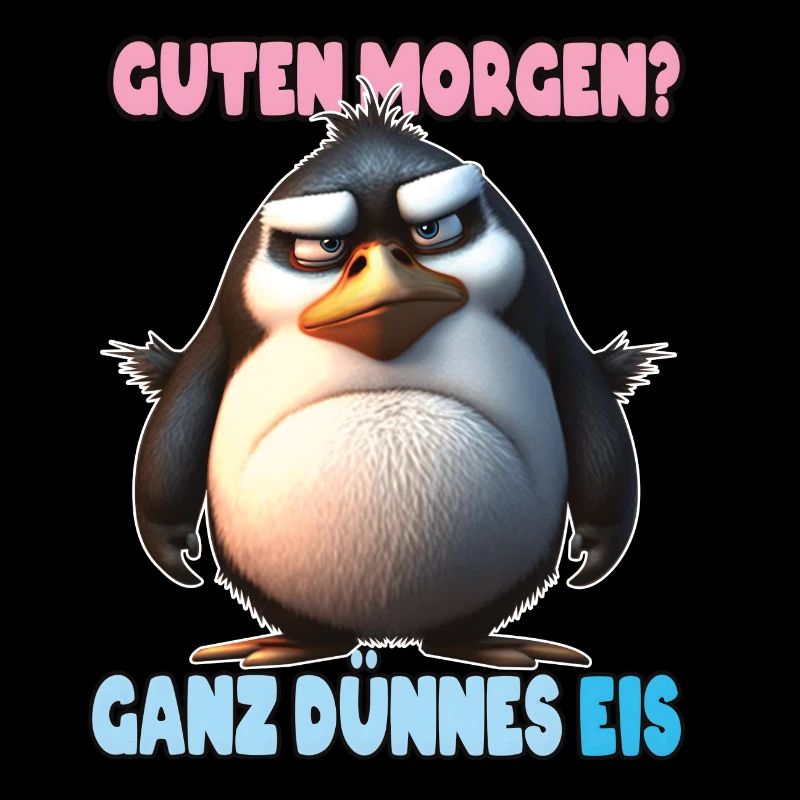 Lustiger Statement Spruch mit Pinguin Motiv