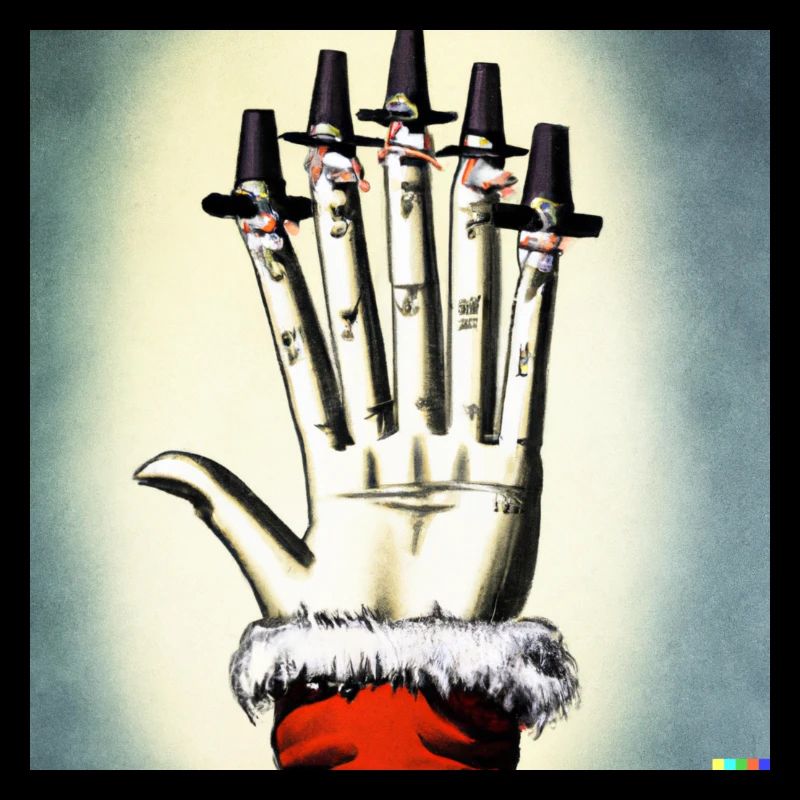 Christmas cap hand