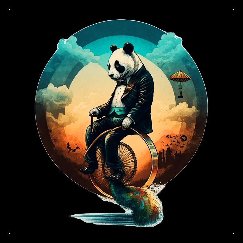 Panda sur un monocycle