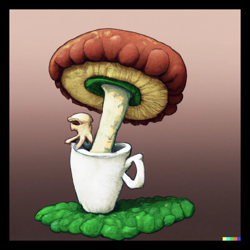 Pilz schlürfen Kaffee