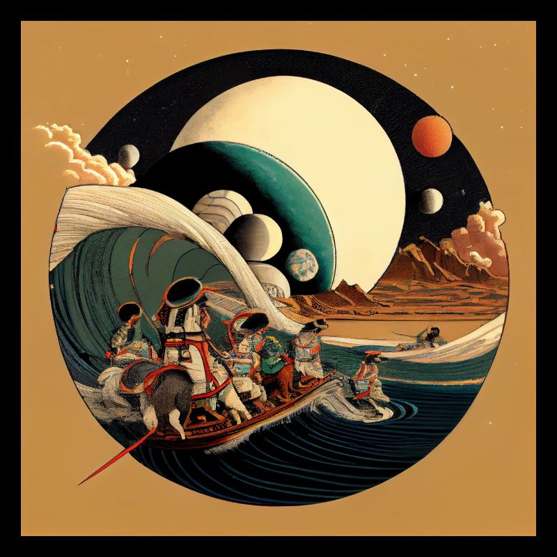 Die Besiedelung des Saturn, ukiyo-e