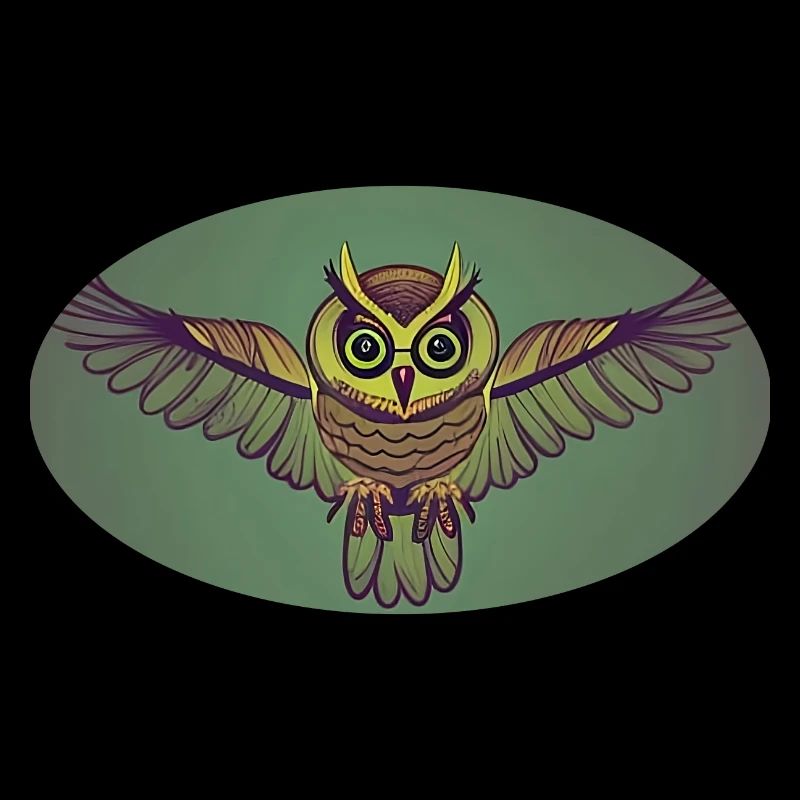 A design owl on a green background