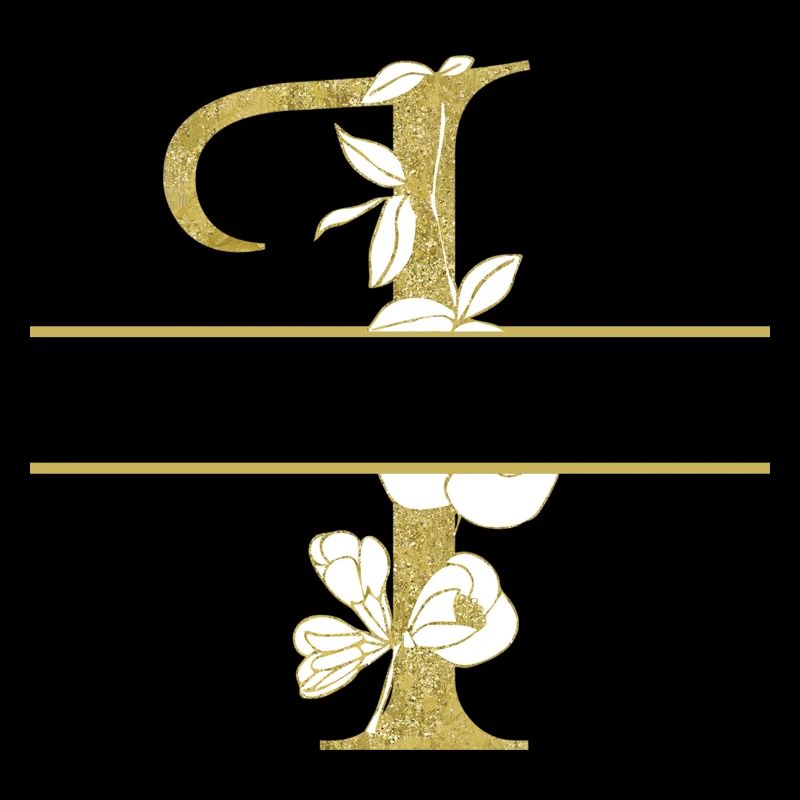 Personalisierter goldener Blumenbuchstabe i