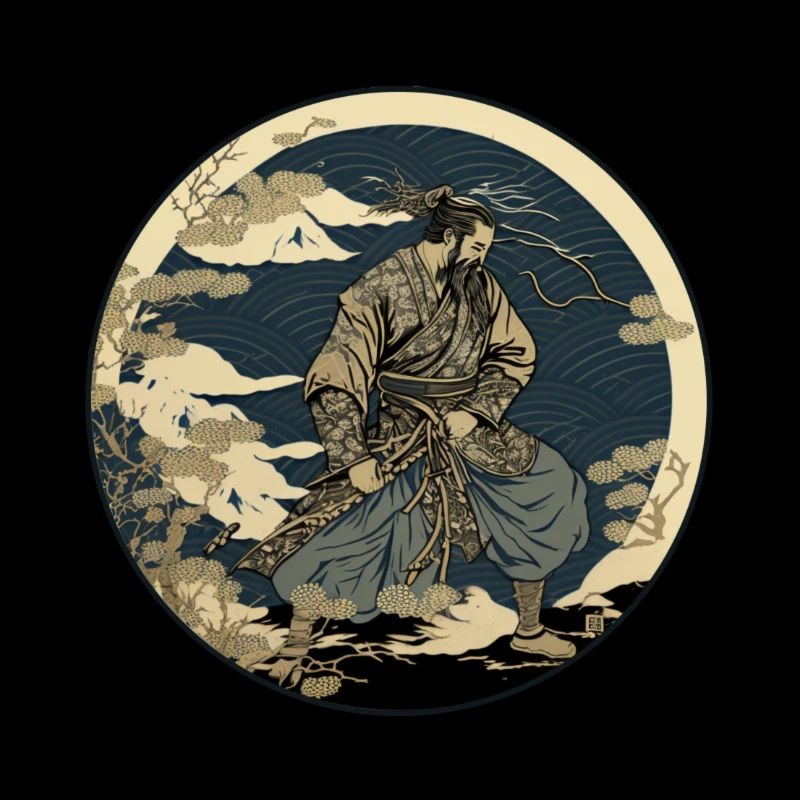 Nr. 11 : Japanischer Kunst-Samurai-Kämpfer Ukiyo_e Stil