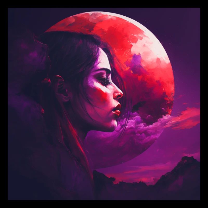 Femme dans le ciel rouge, Design 1