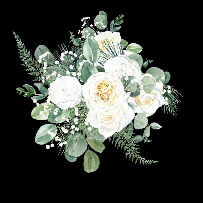 Fleurs aquarelles blanches