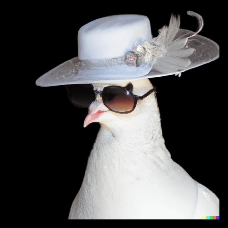 An elegant White Dove with Glasses