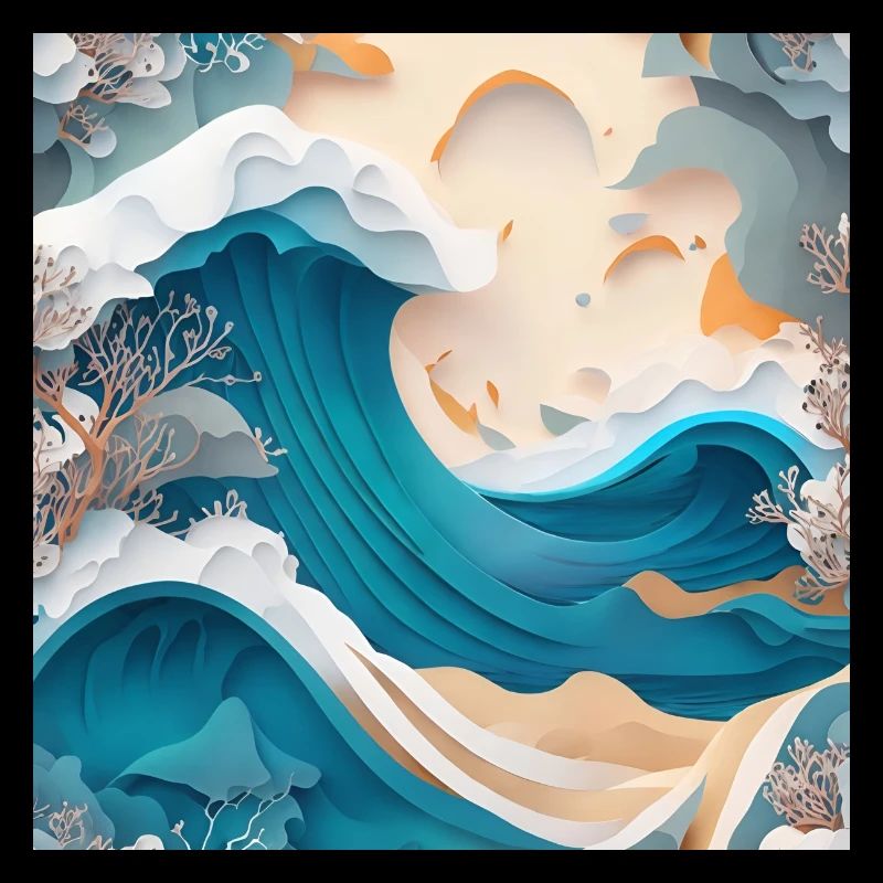 Papier 3D Tsunami